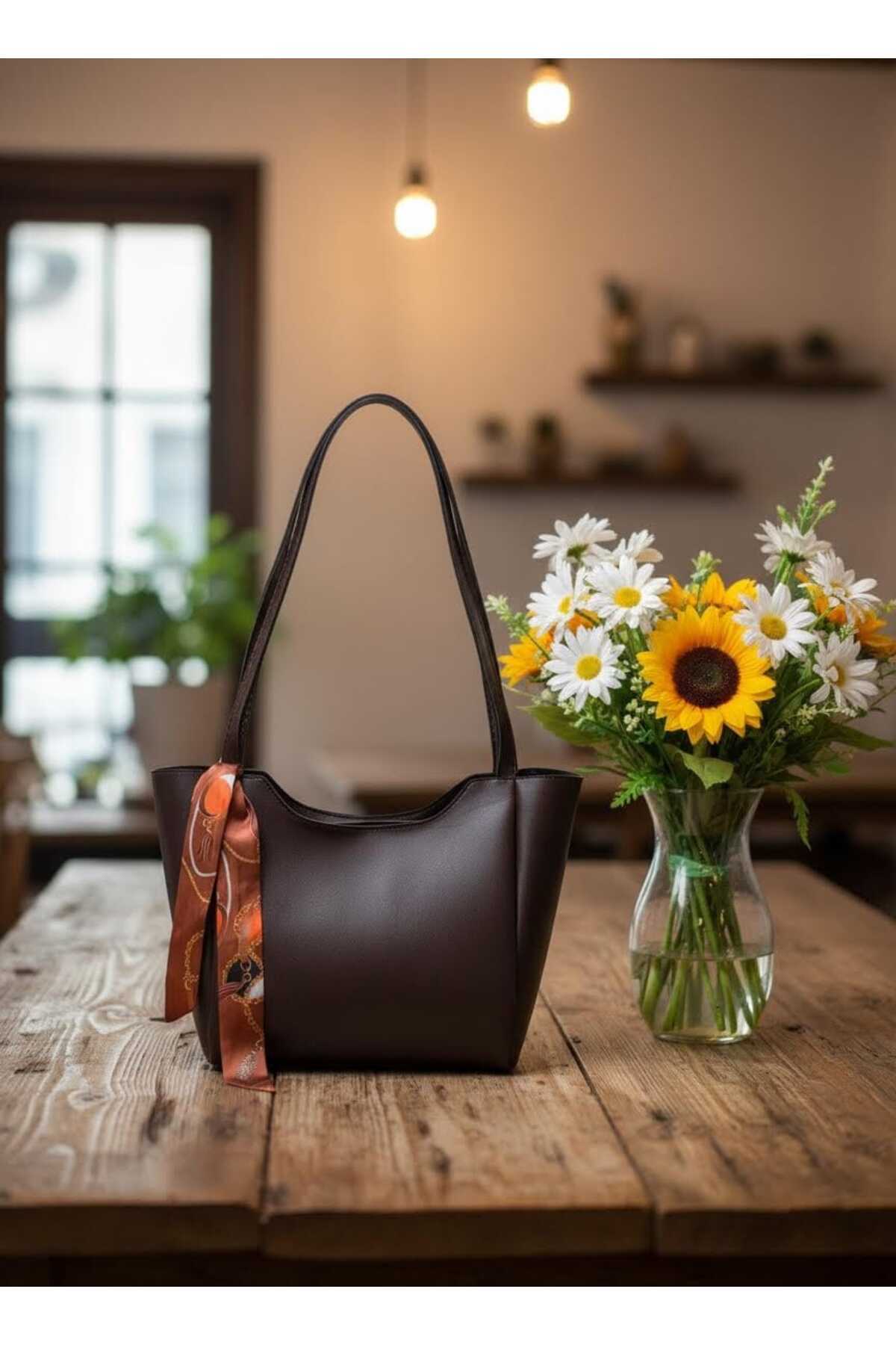 Judour Bags Kadın Fularlı Fermuarlı Ve Çıtçıt Kapamalı Shopper El Ve Omuz Çantası