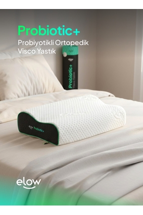 Elow Probiotic+ Çift Boyun Destekli Visco Ortopedik Yastık, 55x36x13/11