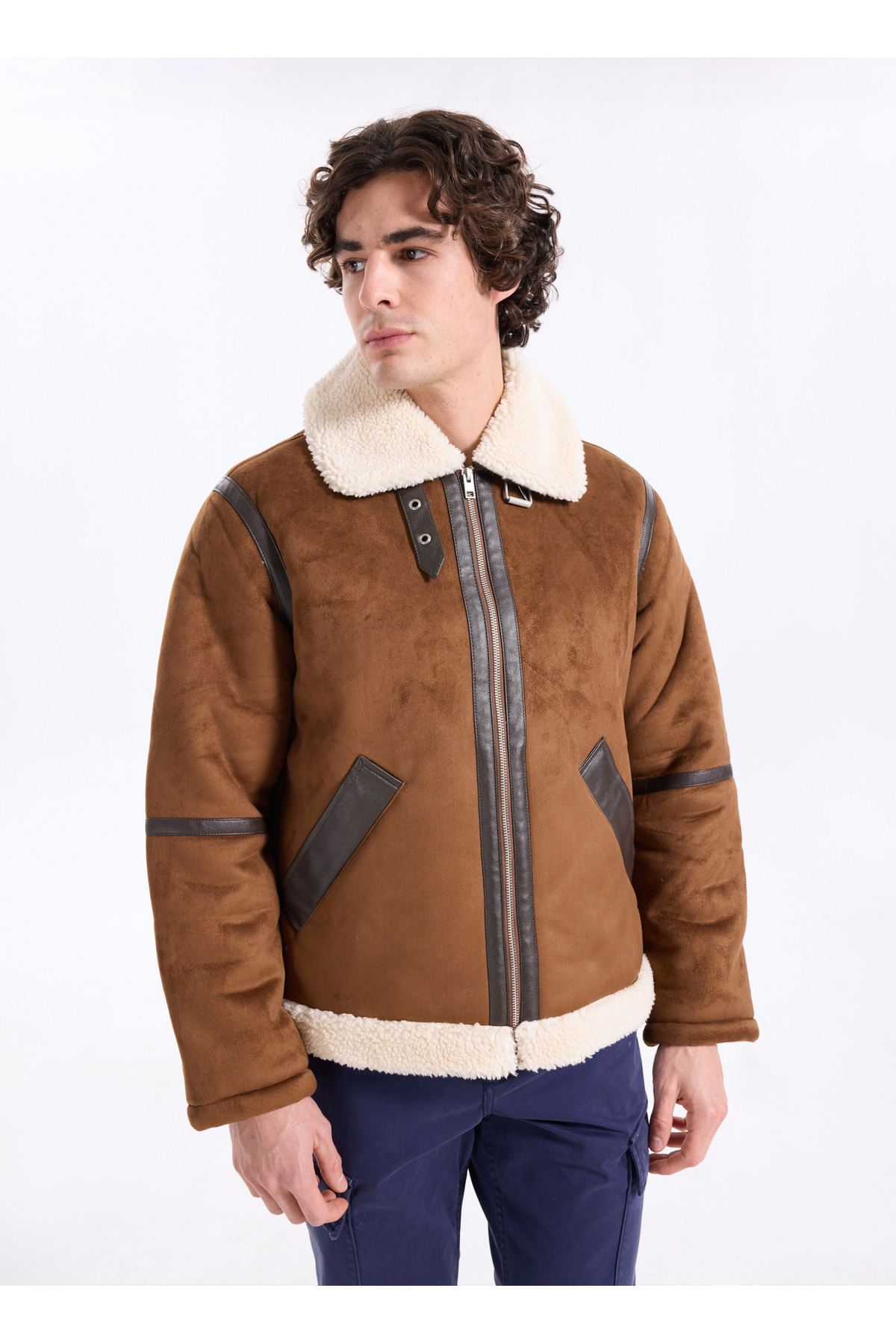 Jack & Jones Kahverengi Erkek Mont 12279379_JJCOLE AVIATOR JACKET görsel 3