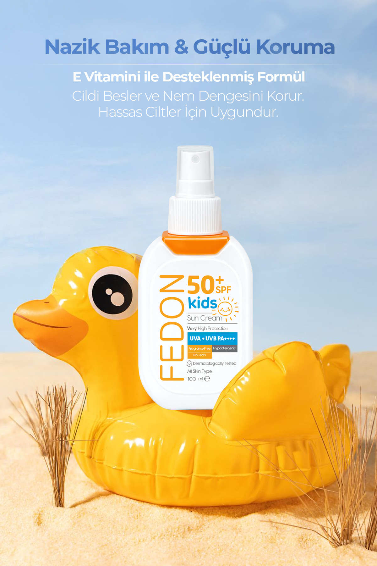 Kids SPF 50 Çocuk Bebek Güneş Kremi 100 ml Suya Dayanıklı Hipoalerjenik Parfümsüz Göz Yakmayan — 100ml-kids — تصویر 5 از 7