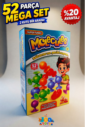 ANT TOYS 52 Parça Mega Set Vakum Molekül Oyuncak | 2 Kutu Bir Arada | Eğitici...