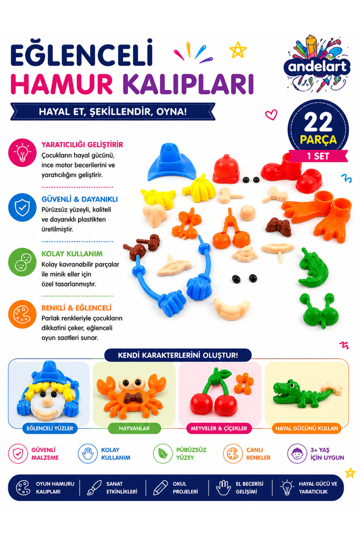 Play Dough Mold Body Parts 26 Pieces