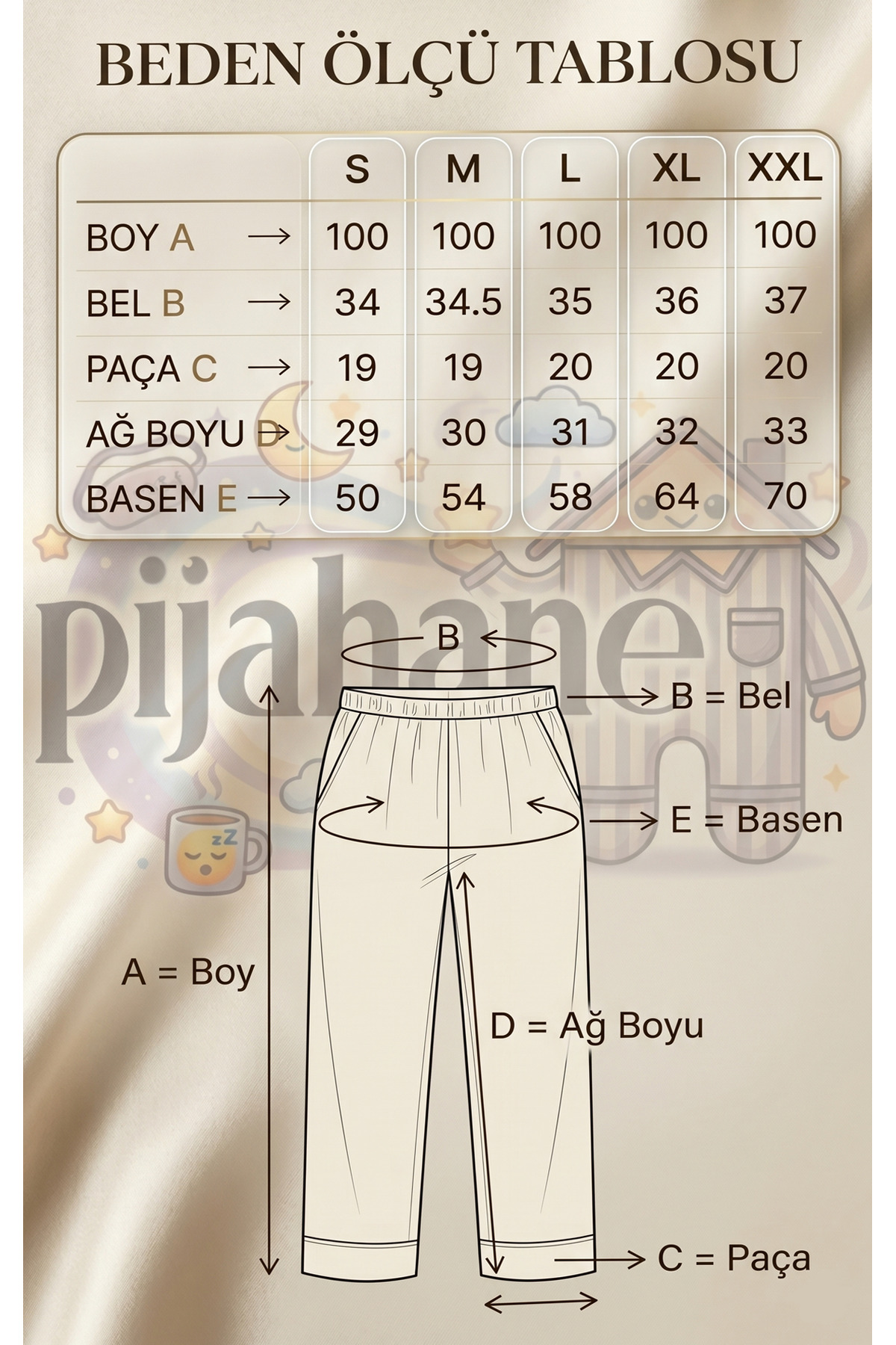 Pijahane Kadın 3'lü Ekose Desenli Pijama Altı görsel 8
