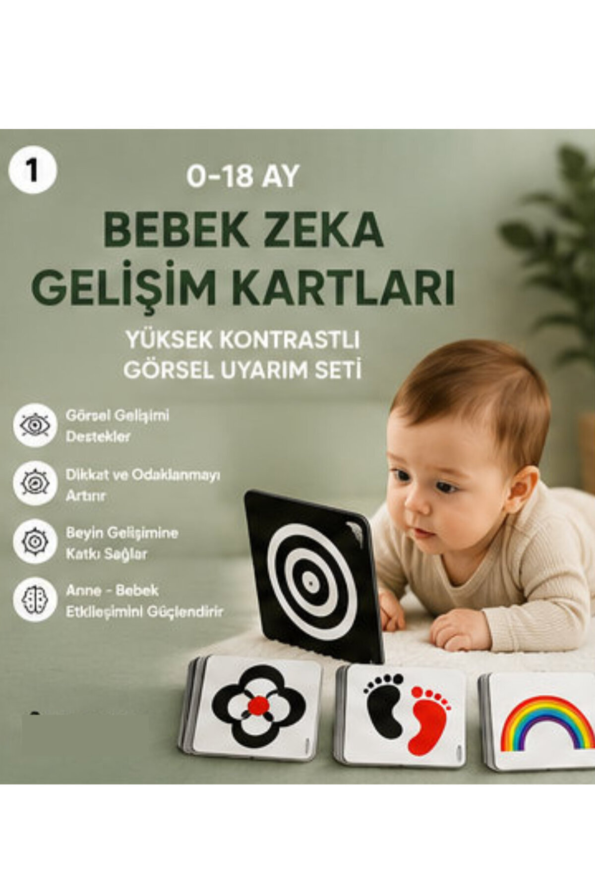 Baby Intelligence Development Cards - High Contrast Visual Stimulation - (0-18 months) Baby Visual Cards