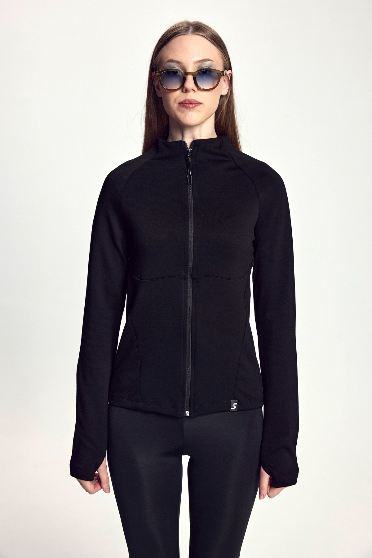 Scorp Athena Kadın Fermuarlı Koşu Sweatshirt Siyah görsel 4