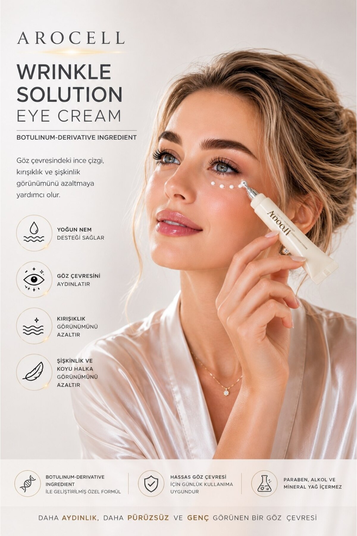 AROCELL Wrinkle Solution Eye Cream 15 ML(Masaj Başlıklı Kırışıklık