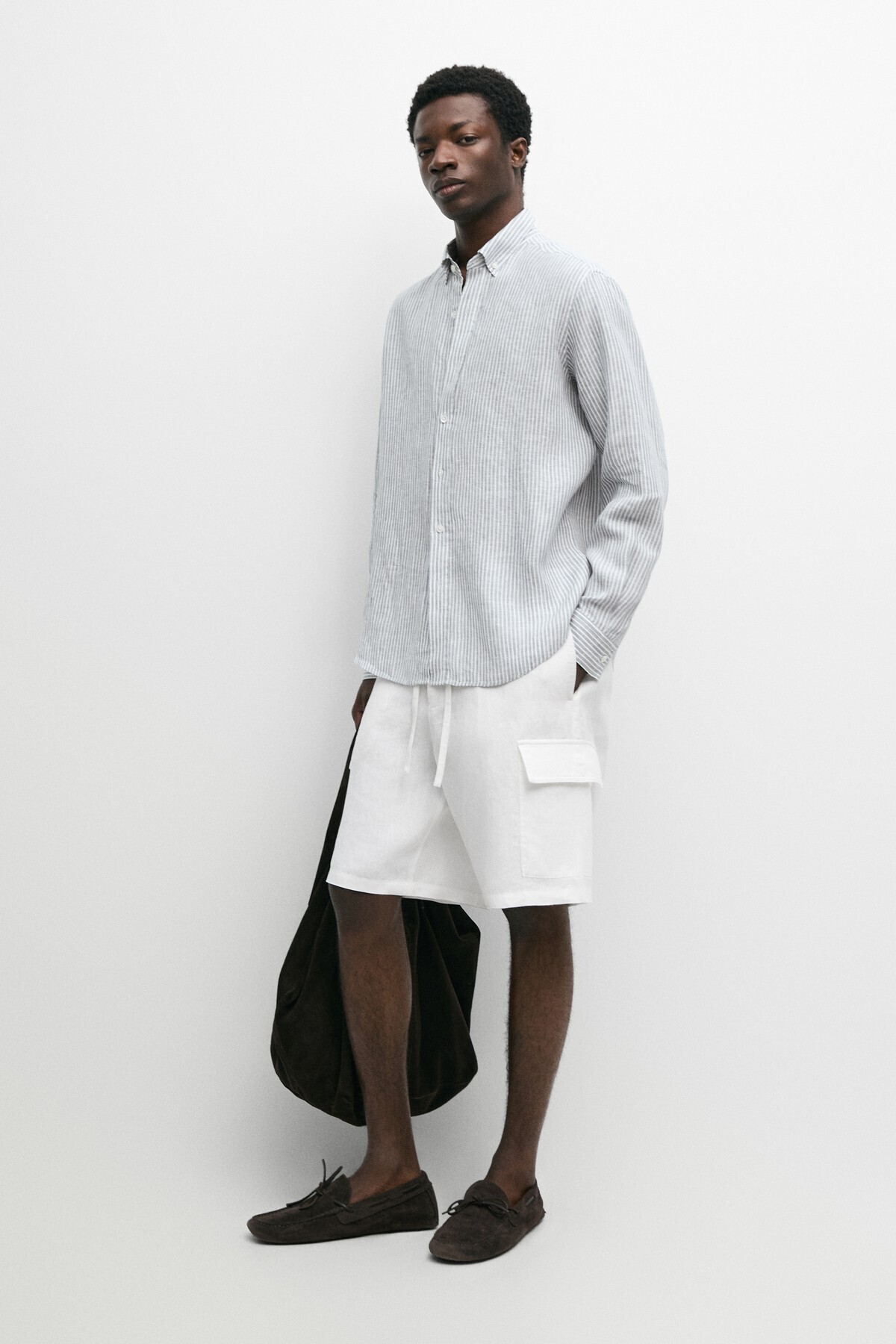 پیراهن راه راه ۱۰۰٪ کتان ماسیمو دوتی پیراهن Massimo Dutti