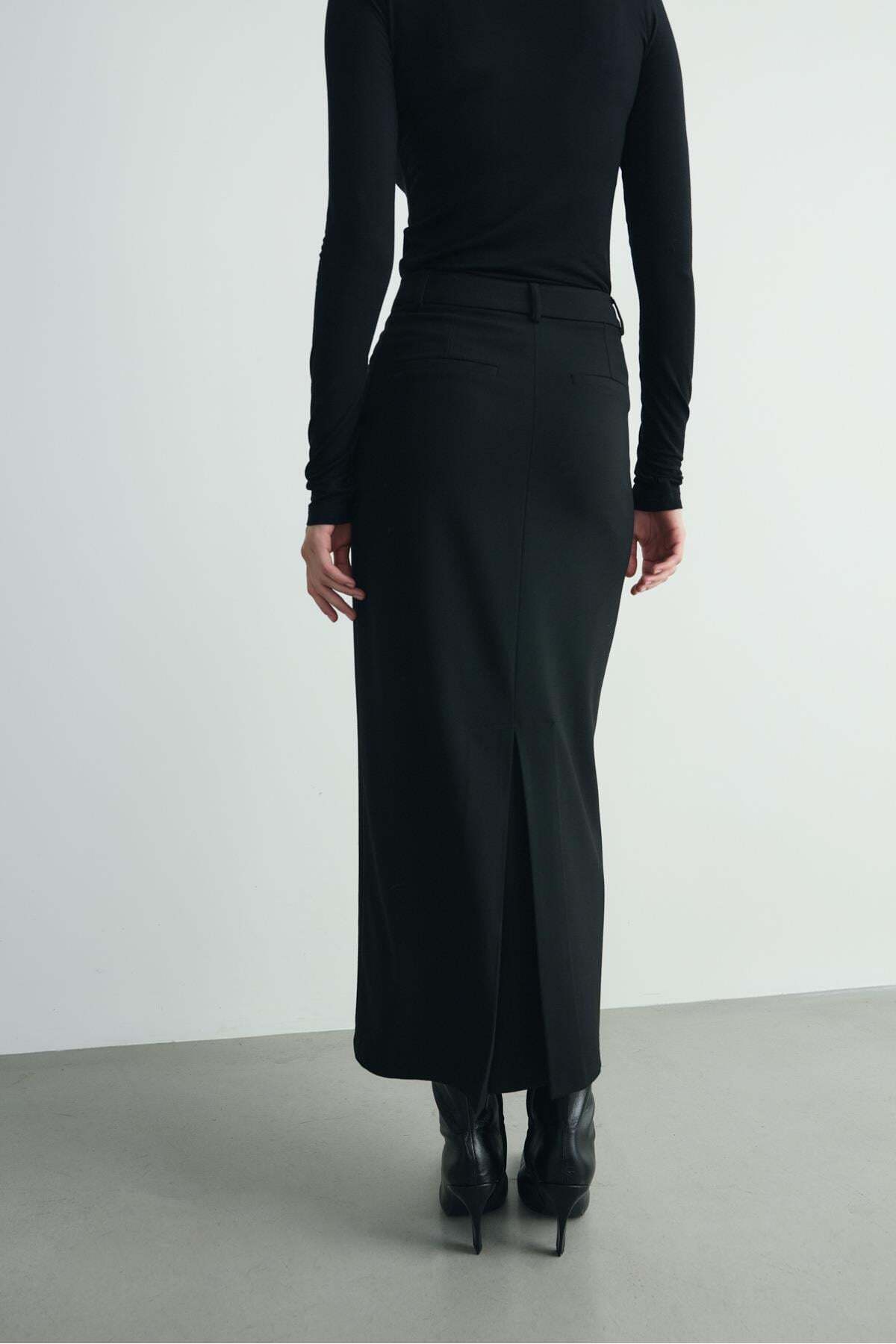 Suud Collection Siyah Mina Maxi Etek görsel 6