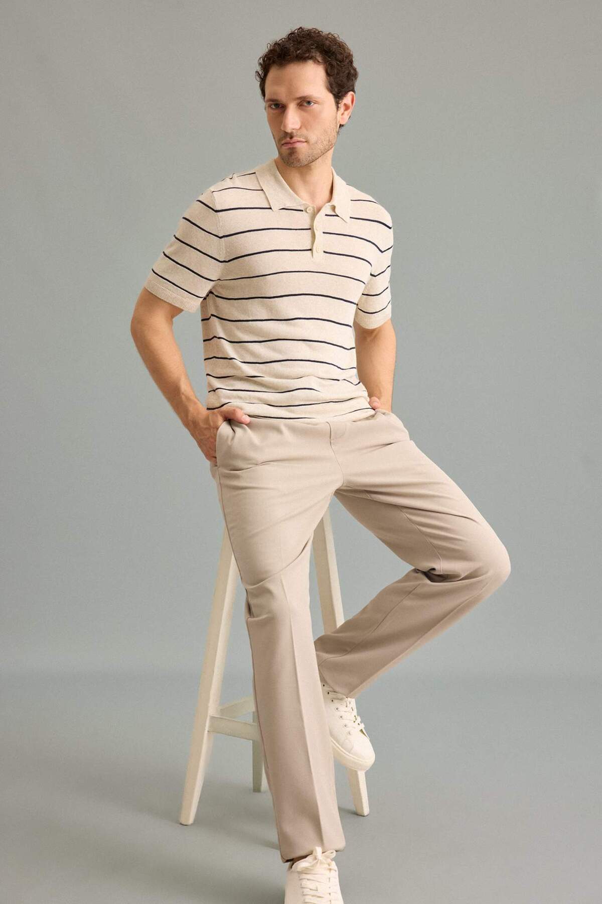 Beli Bağcıklı Lastikli Cepli Jogger Fit Her Yöne Esneyen Yumuşak Tuşe Pantolon A9943AX25AU — خاکستری A9943AX25AUGR302-218052 — تصویر 2 از 5