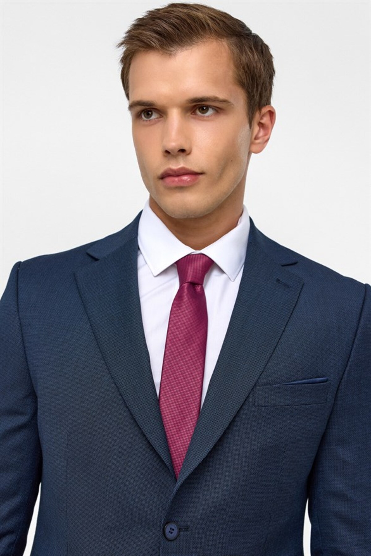 SÜVARİ Lacivert Slim Mono Yaka 6 Drop Takım Elbise görsel 5