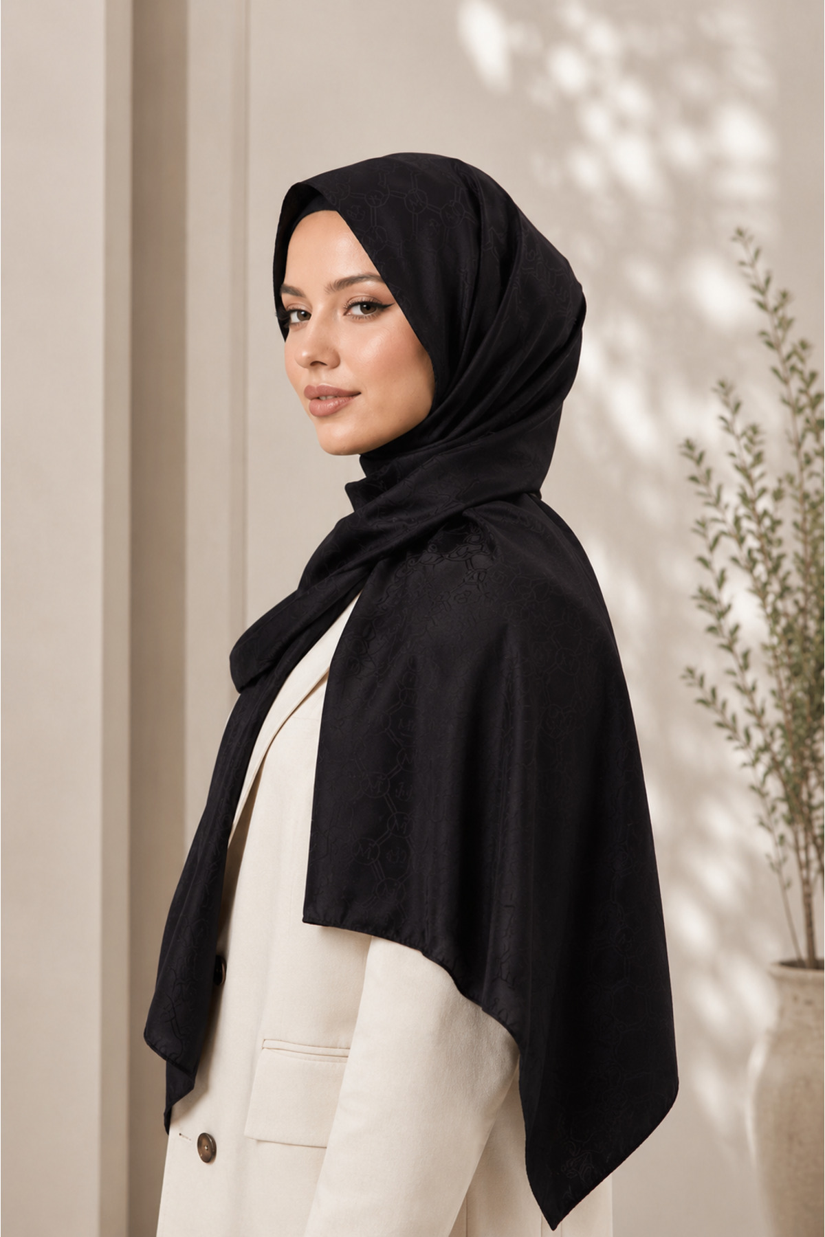 MİRSOY SCARF Mir Desen Kaymaz jakarlı Şal
