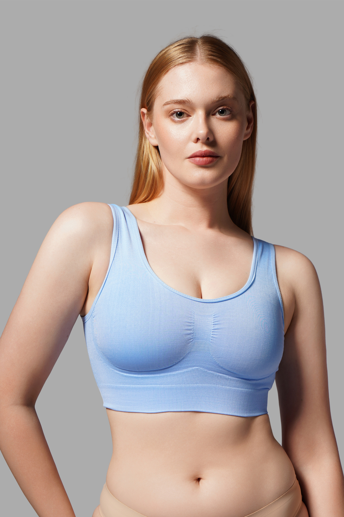 FİT WOMEN Göğüs Toparlayıcı Dikişsiz Seamless Büstiyer Korse, Kalın Askılı Pedsiz Balensiz Toparlayıcı Sütyen 5050 görsel 4