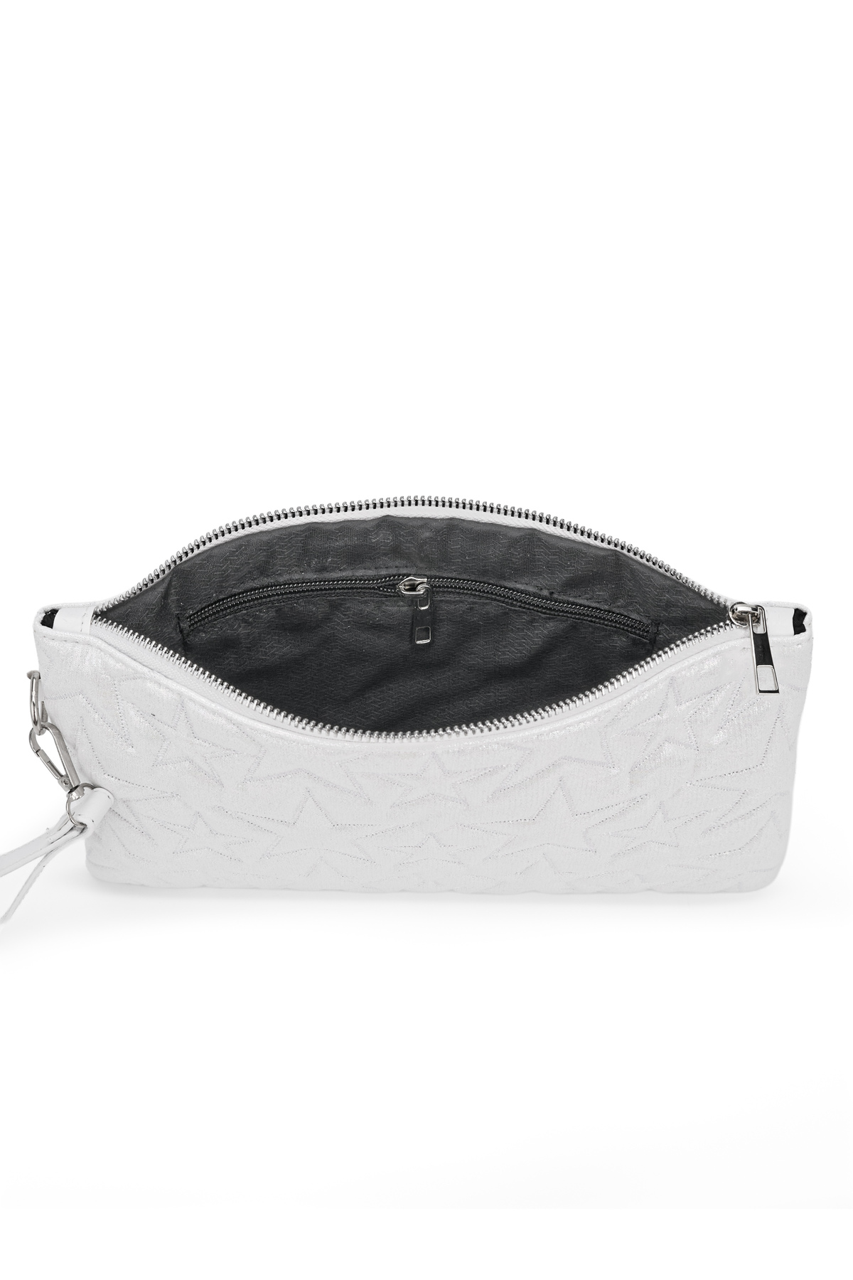212 Yıldız Desenli Portföy Clutch Bilek Askılı Çanta görsel 5