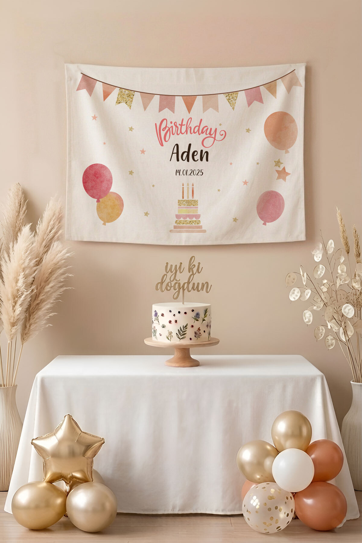 Personalized Birthday Happy Birthday Wall Covering Tapestry Premium Quality Fabric