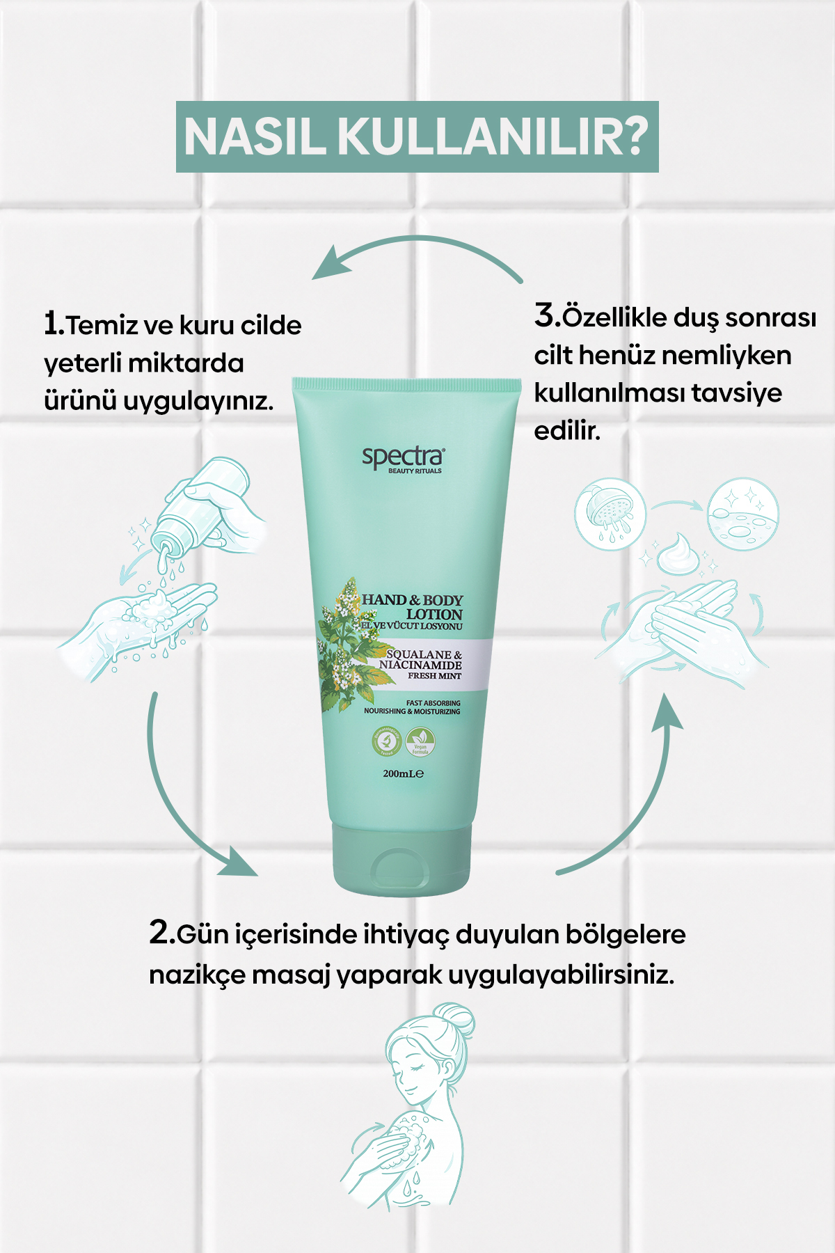Nemlendirici ve Canlandırıcı Hızlı Emilen Vegan El ve Vücut Losyonu -Fresh Mint- 200 ML — 35b9a90a-4c8c-5c56-9354-d149caaf4e86 — تصویر 6 از 8