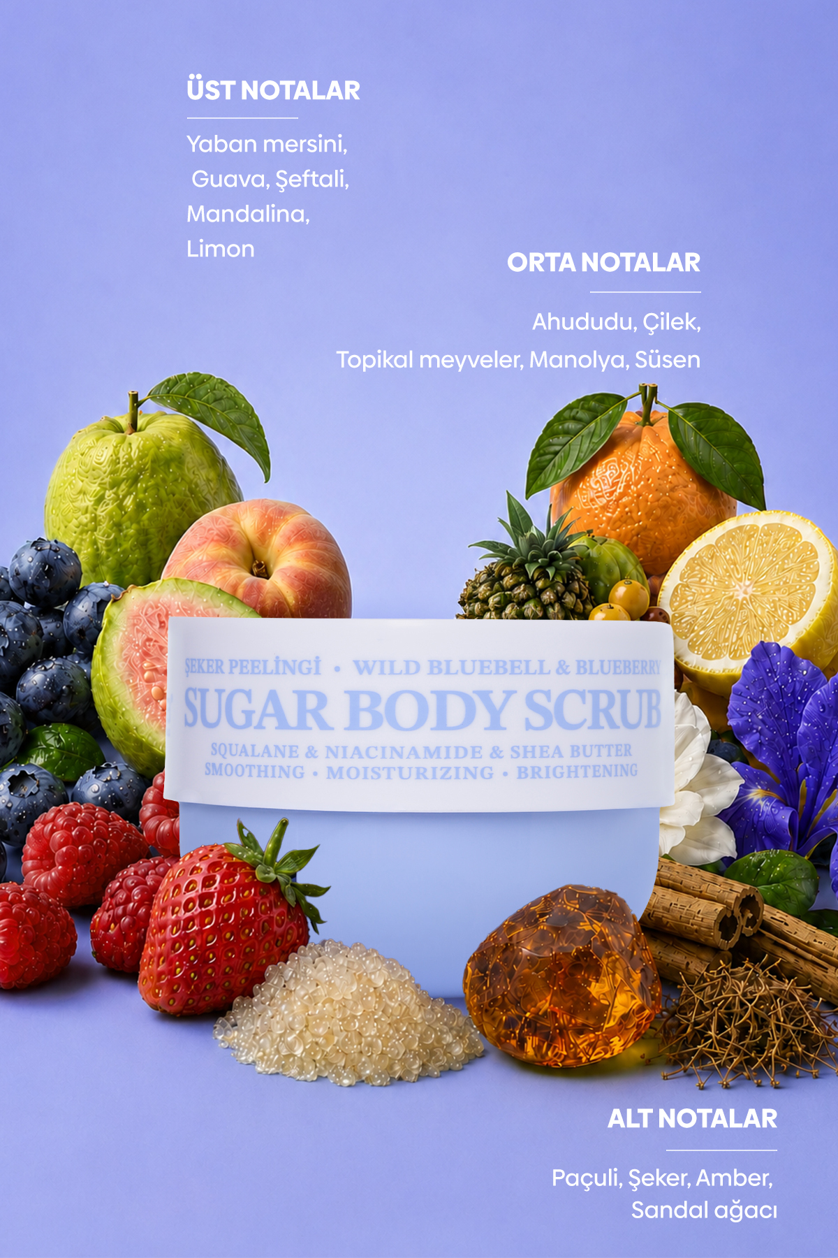 Pürüzsüzleştirici ve Nemlendirici Vegan Şeker Peelingi (Scrub) -Blueberry&Wild Bluebell- 330 gr — 510a3ac6-ddac-5027-a98f-9e18fabc8ac3 — تصویر 4 از 8