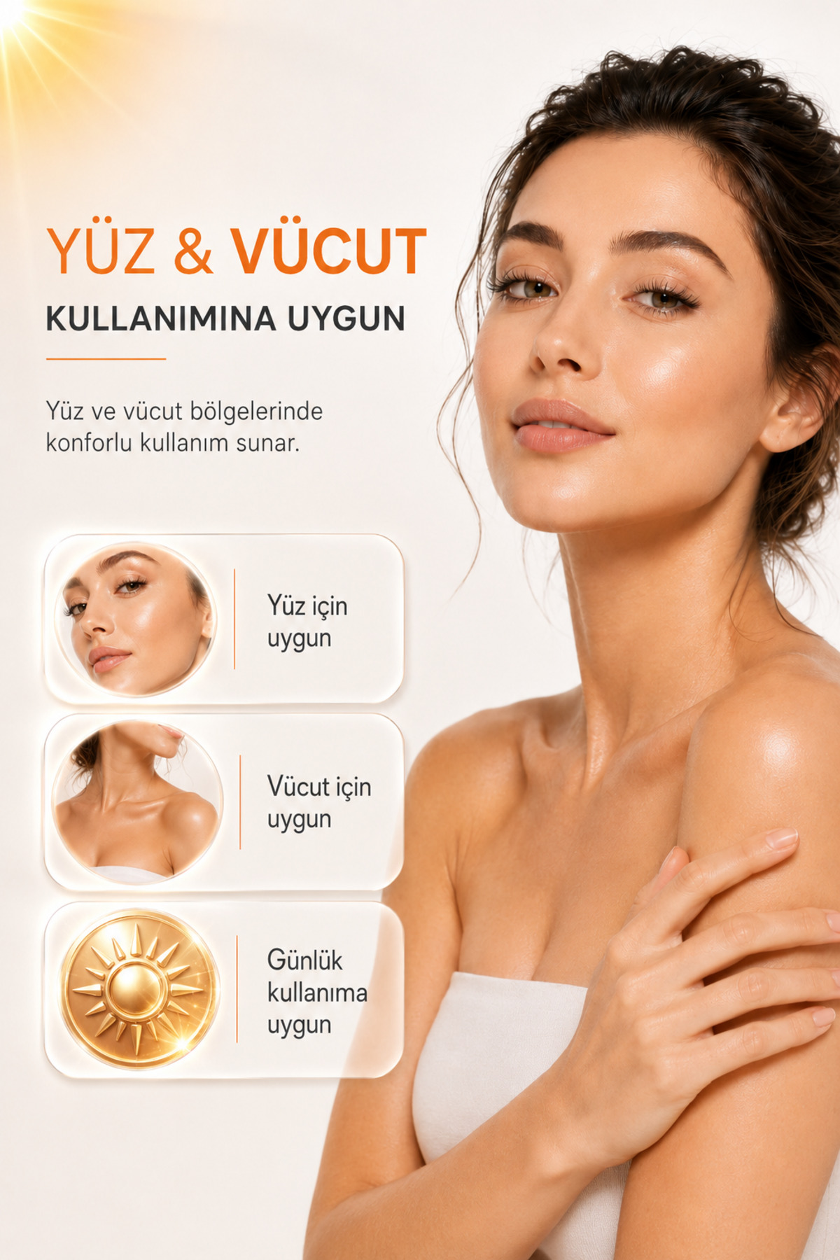 SPF 50+ Güneş Kremi UVA UVB Koruma | Suya Dayanıklı, Leke Karşıtı, Nemlendirici Güneş Kremi 90 ml — DDE-KR-SUNCREAM-50ML — تصویر 3 از 7