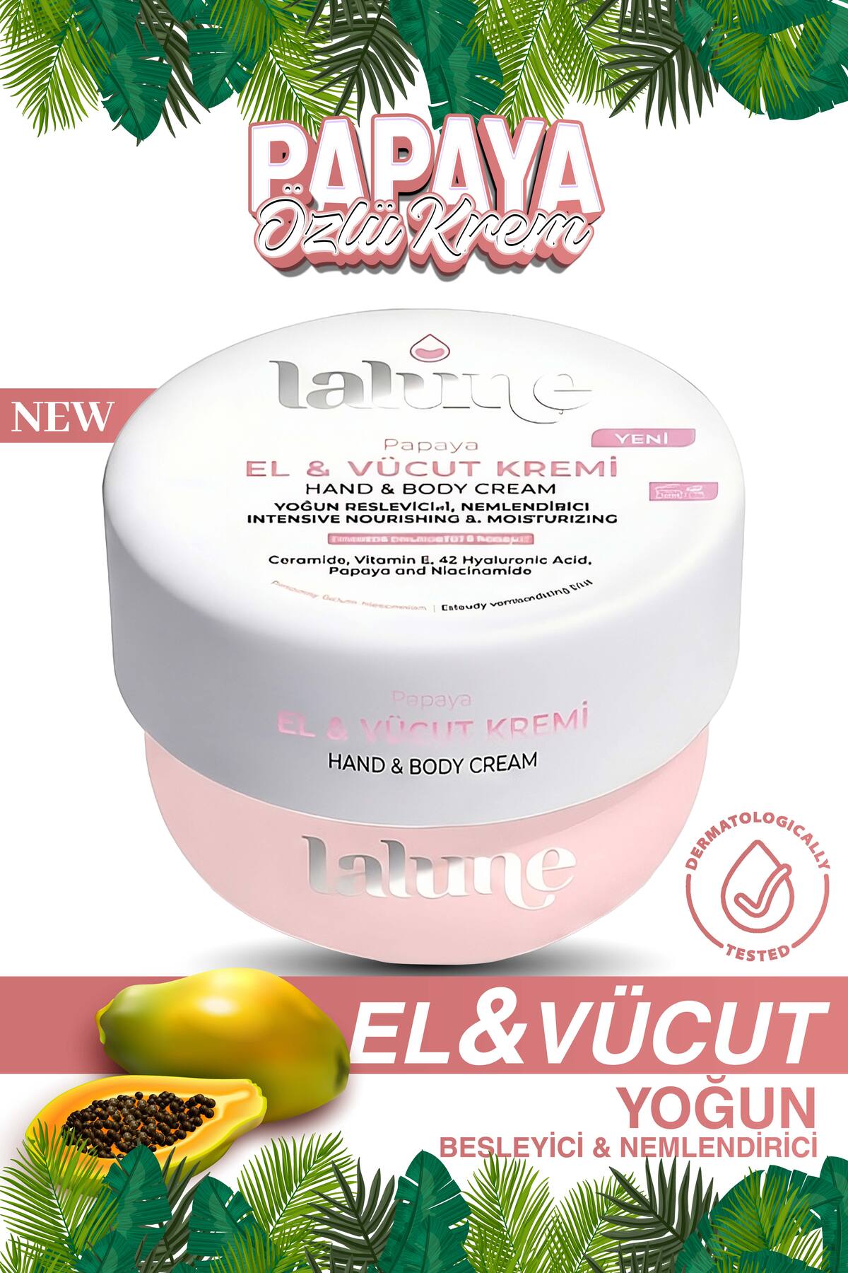 Lalune Yoğun Besleyici Ve Nemlendirici EL & Vücut Kremi Papaya 300gr — lalune-ppy-1