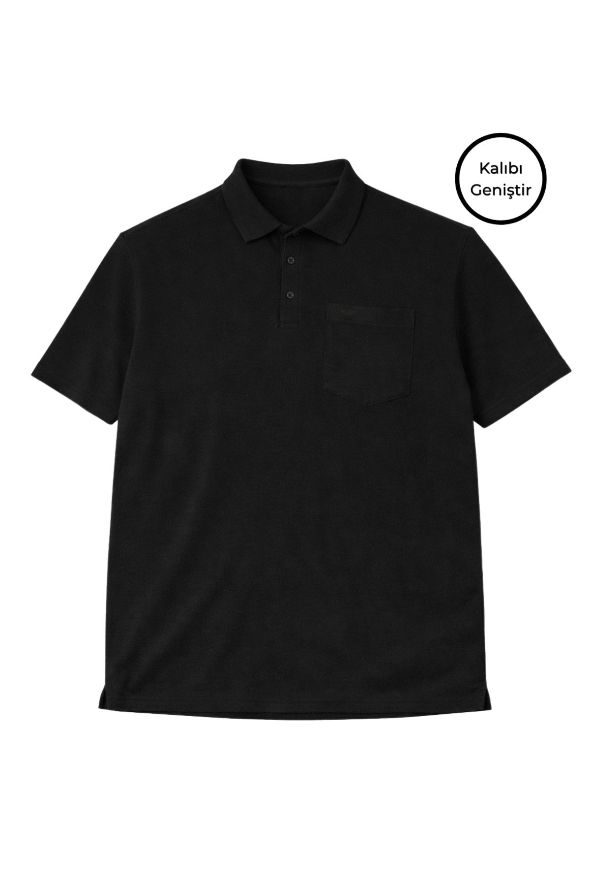 BattalModa Erkek Büyük Beden Siyah Polo Yaka Kısa Kollu Pike Tişört 3XL-4XL-5XL-6XL-7XL-8XL görsel 4