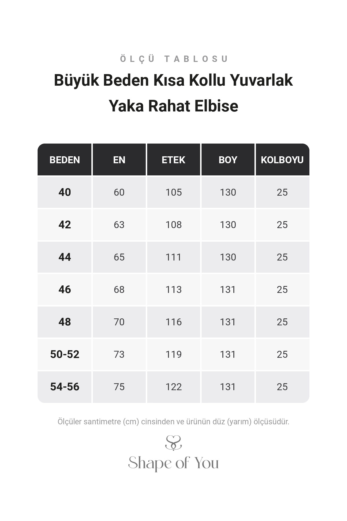 Shape Of You Kısa Kollu Yuvarlak Yaka Rahat Elbise görsel 3