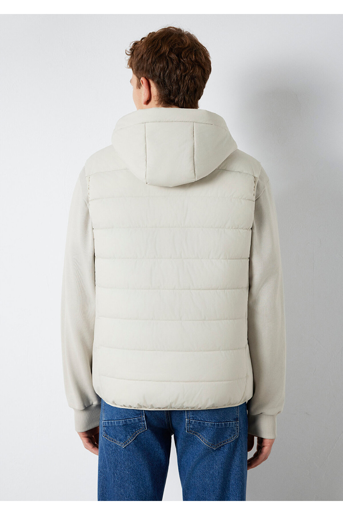 Mavi Kapüşonlu Yelek Ay Taşı Beji Erkek Non Denim Yelek M0110554-70144 görsel 6