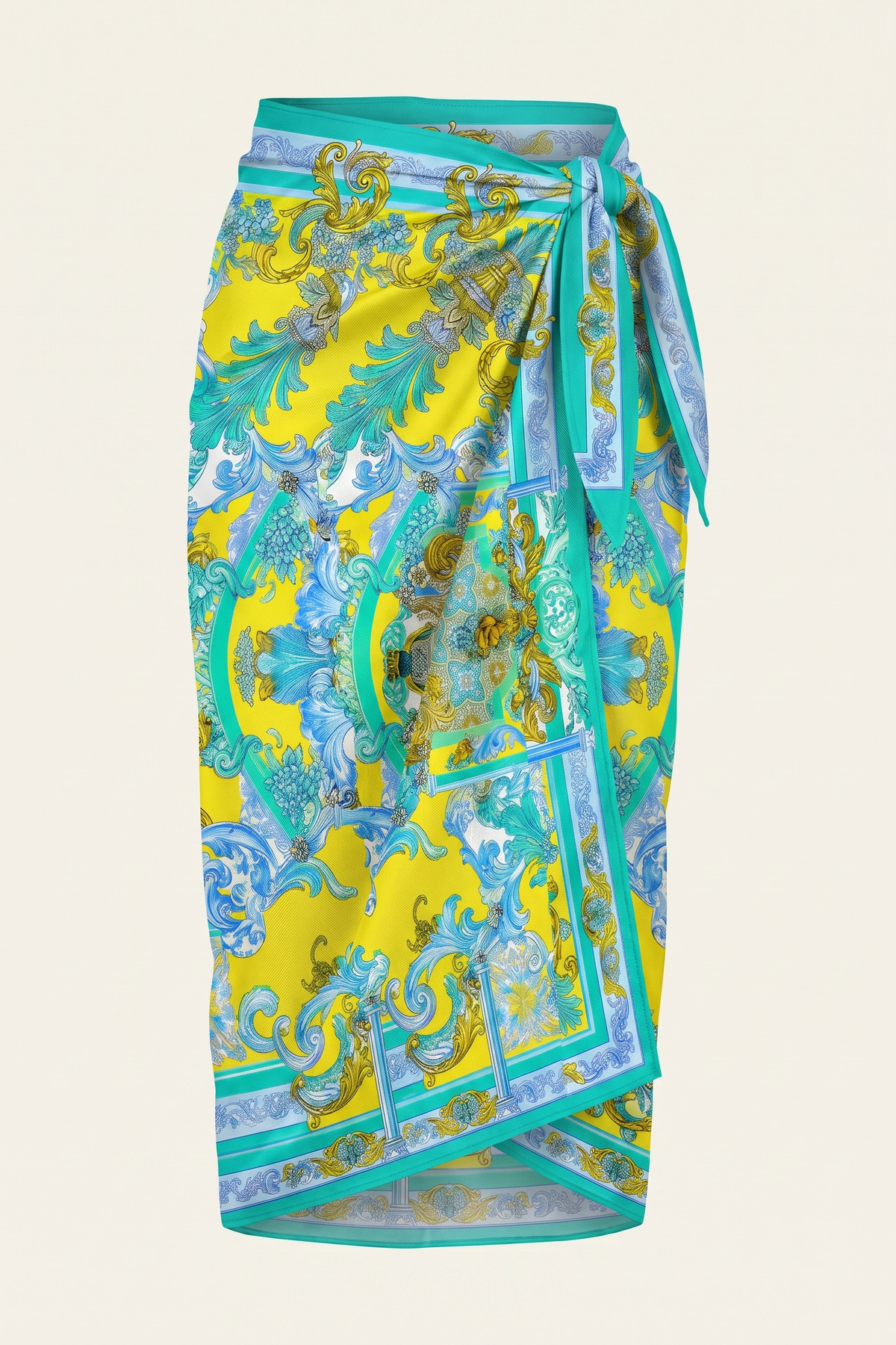Lemon Coast Patterned Beach Beach Pareo - Shiny Fabric Without Interior - 75x155 cm