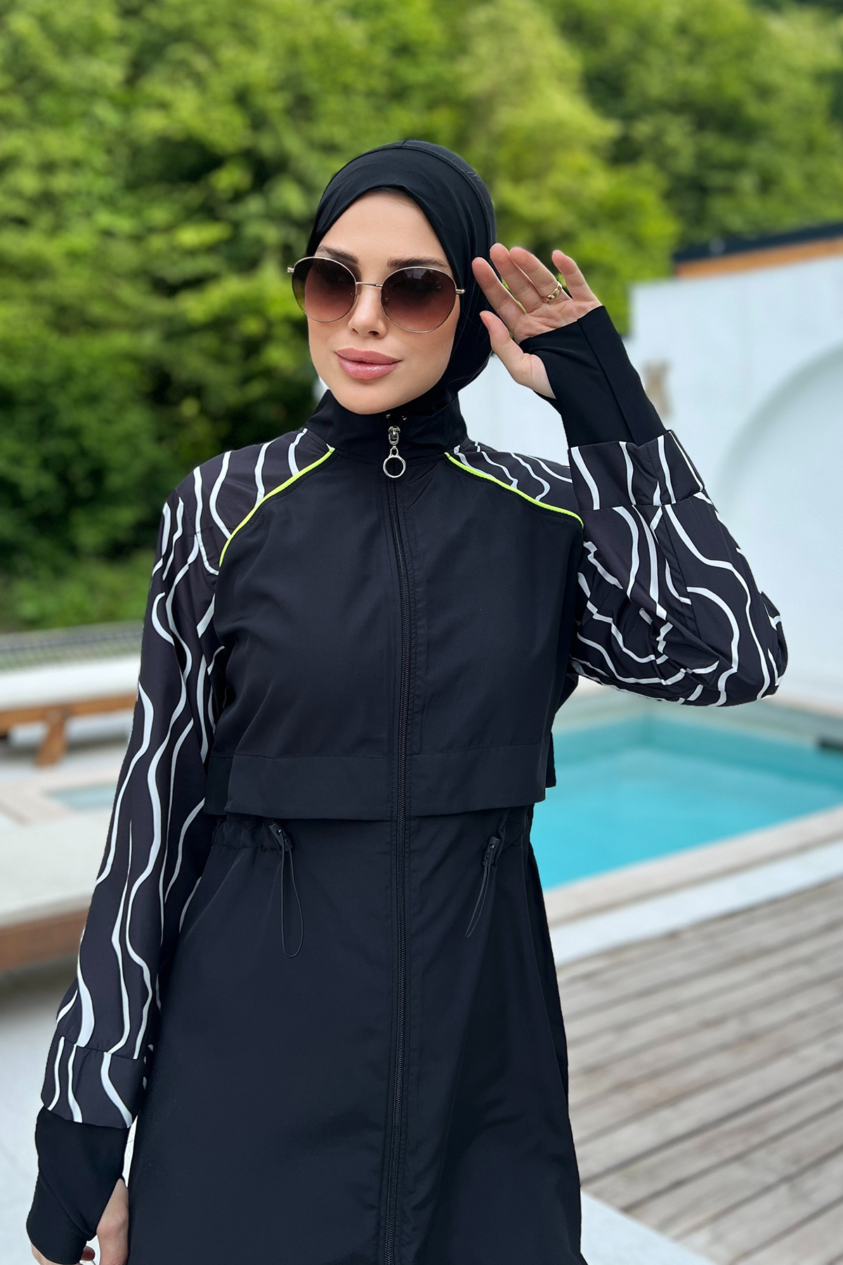 Fully Closed Modest Swimsuit Duru 2425 Black