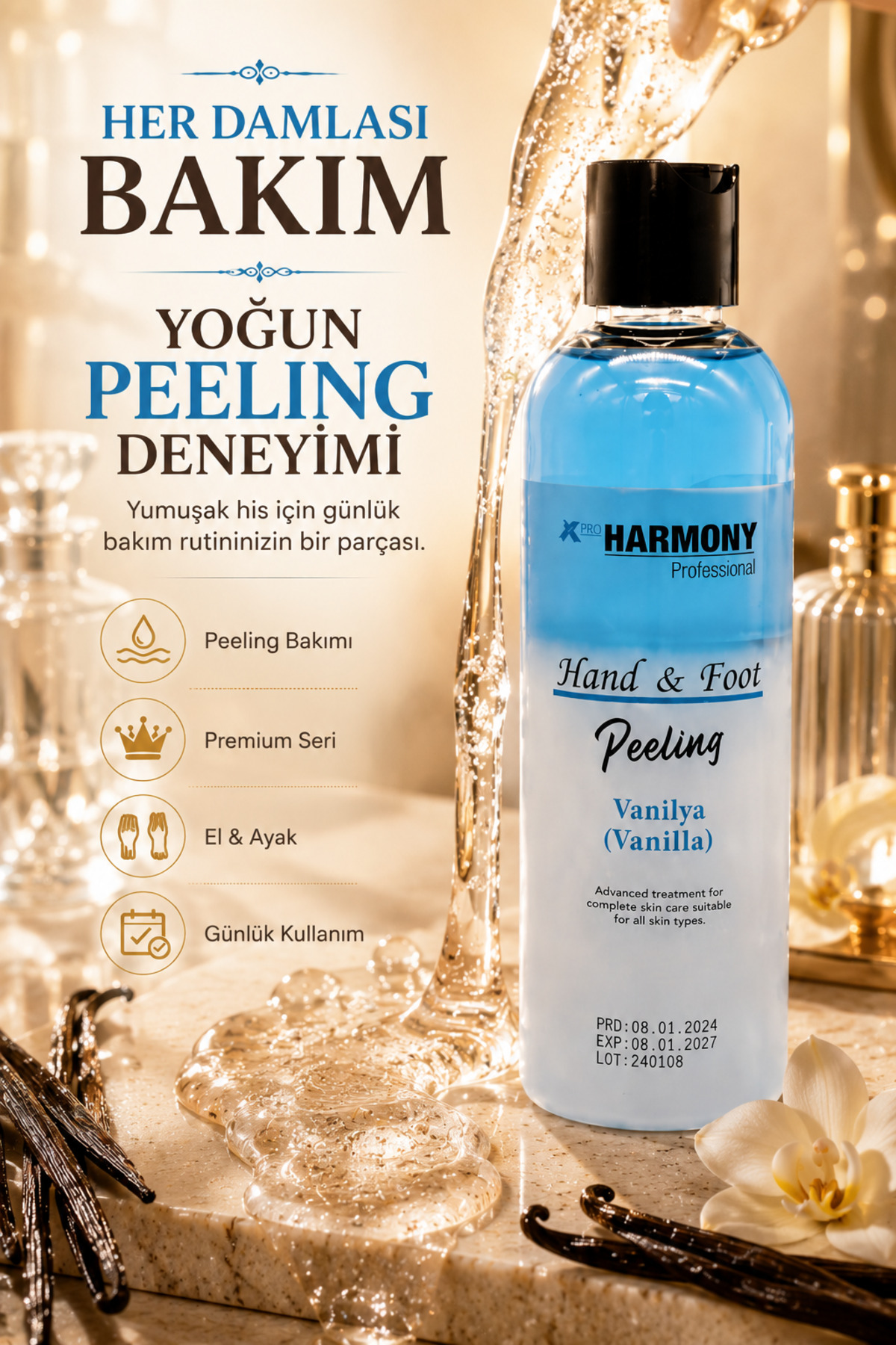 Hand & Foot Peeling Vanilla Vanilya Aromalı El & Ayak Peelingi 250 ml — XPH-8682887911413 — تصویر 4 از 8