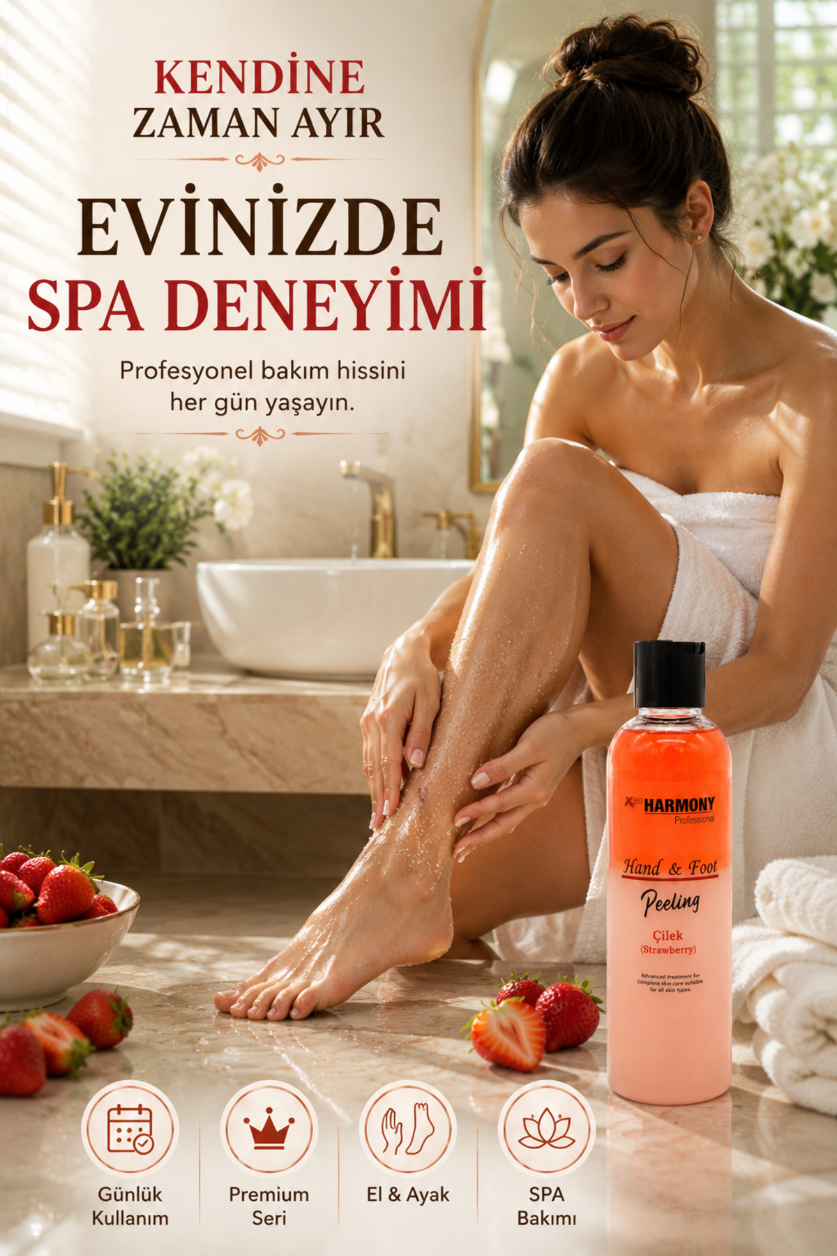 Hand & Foot Peeling Strawberry Çilek Aromalı El & Ayak Peelingi 250 ml — XPH-8682887911406 — تصویر 2 از 8