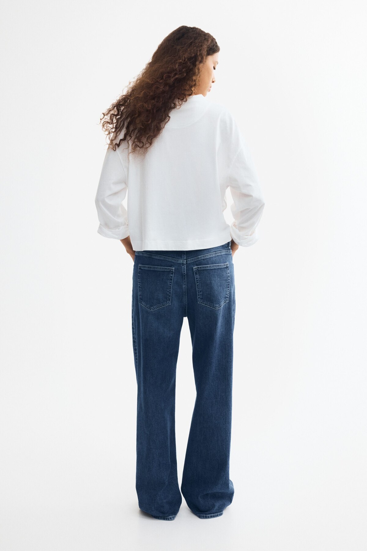 H&M Wide High Waist Jeans görsel 4