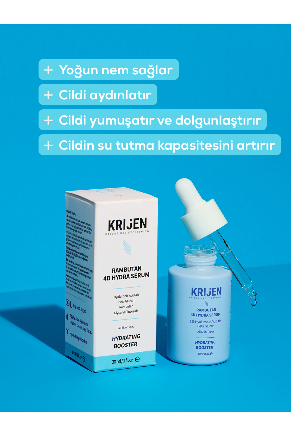 RAMBUTAN 4D Hydra Yoğun Nemlendirici Serum | Hyaluronic Acid 4D + Beta Glucan — Hydra Serum — تصویر 7 از 8