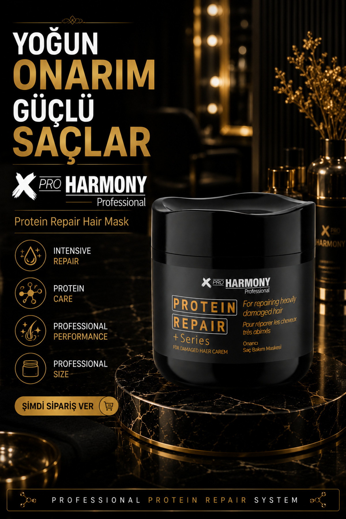 Protein Repair Hair Cream Onarıcı Saç Bakım Maskesi 500 ml — XPH-8682887911024 — تصویر 8 از 8
