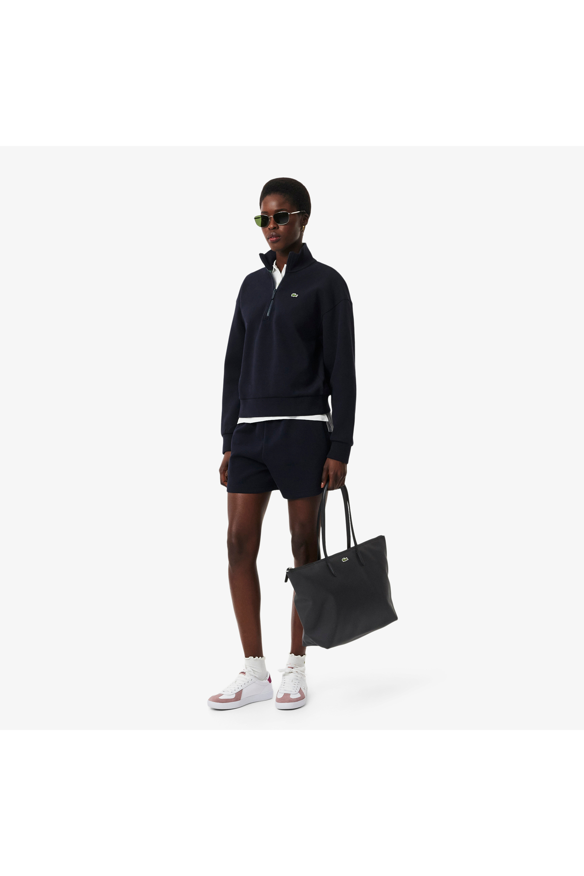 Lacoste Large L.12.12 Kadın Siyah Omuz Çantası görsel 7
