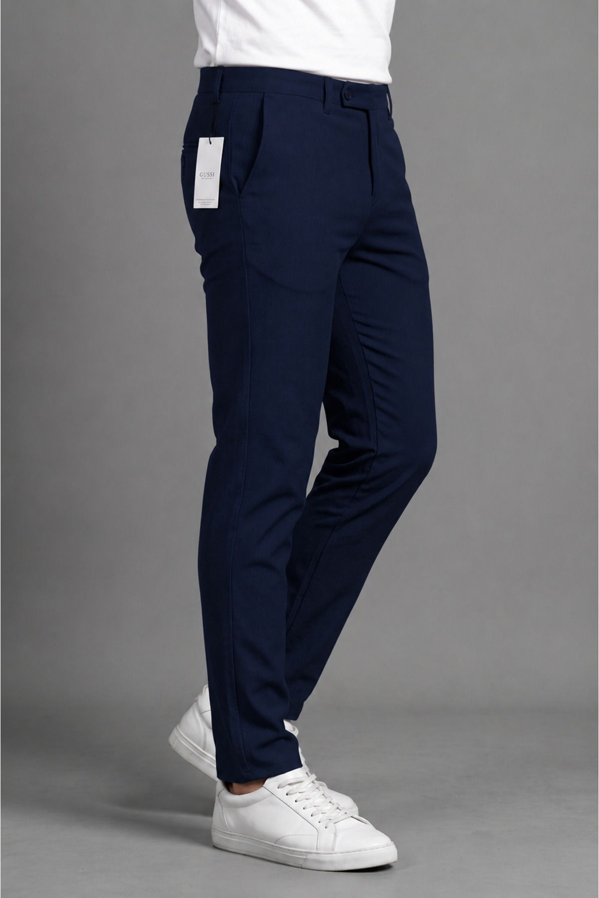 BM BALANCEMODA Erkek Lacivert Renk Kaliteli Esnek Likralı Slim Fit Kumaş Pantolon görsel 3