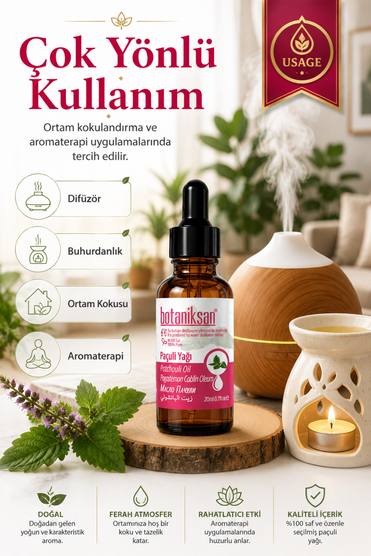 Paçuli Yağı 20 ml Distilasyon Saf Doğal Katkısız — PAÇULİ YAĞI 20ML — تصویر 5 از 8
