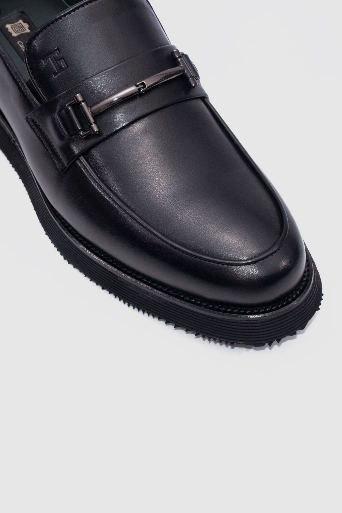 TOGO Erkek Siyah Hakiki Deri Tokalı Loafer Ayakkabı [TG052376] görsel 3
