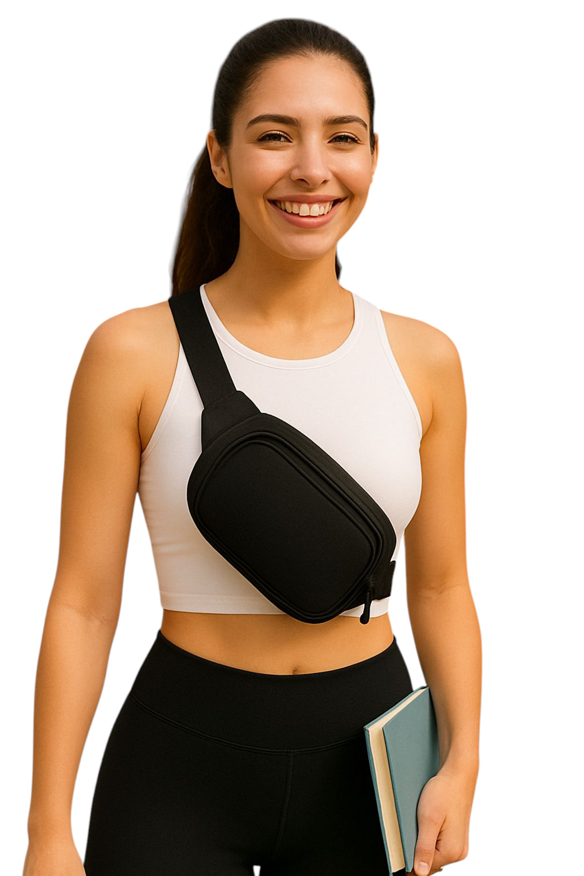 Sofia Bodybag Unisex Üniversitelilere Uygun Siyah Erkek Ve Kadın Omuz Ve Bel Çantası görsel 6