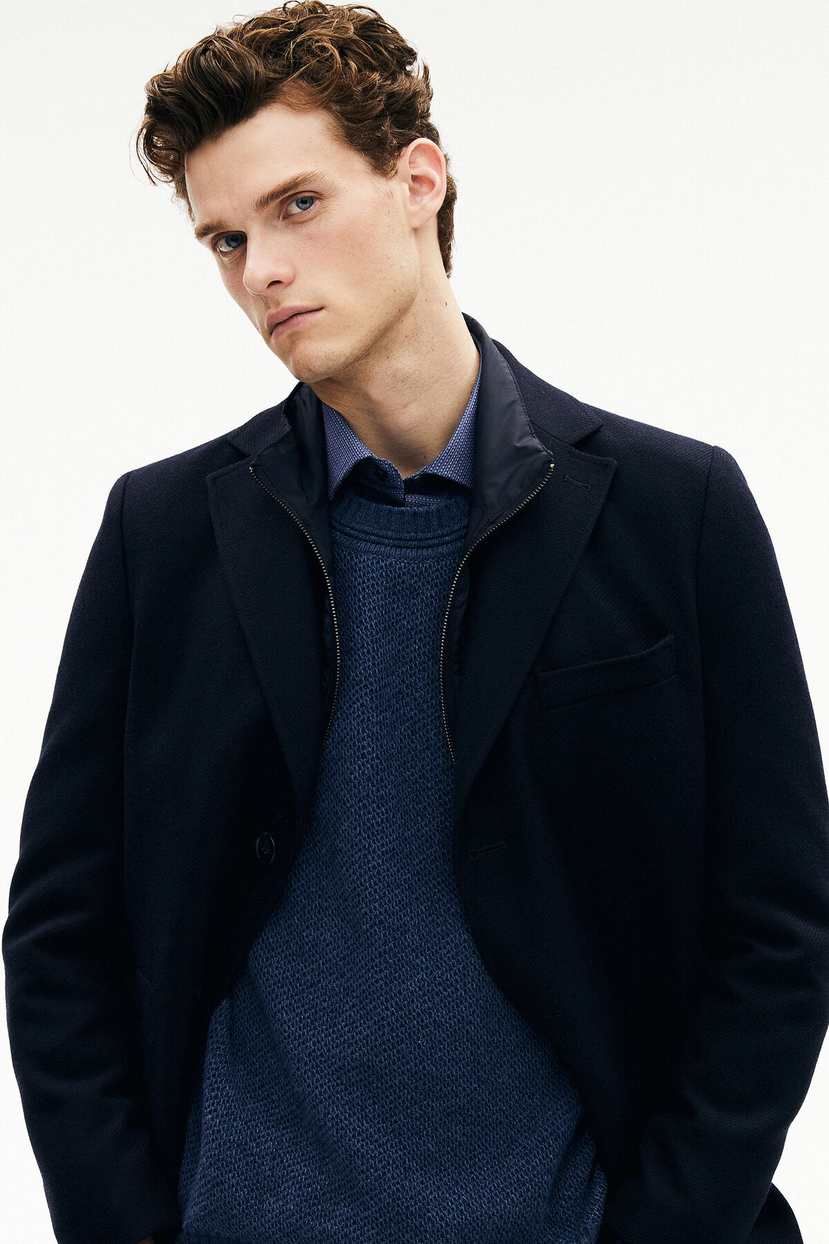 W Collection LACİVERT FERMUAR DETAYLI PALTO görsel 2