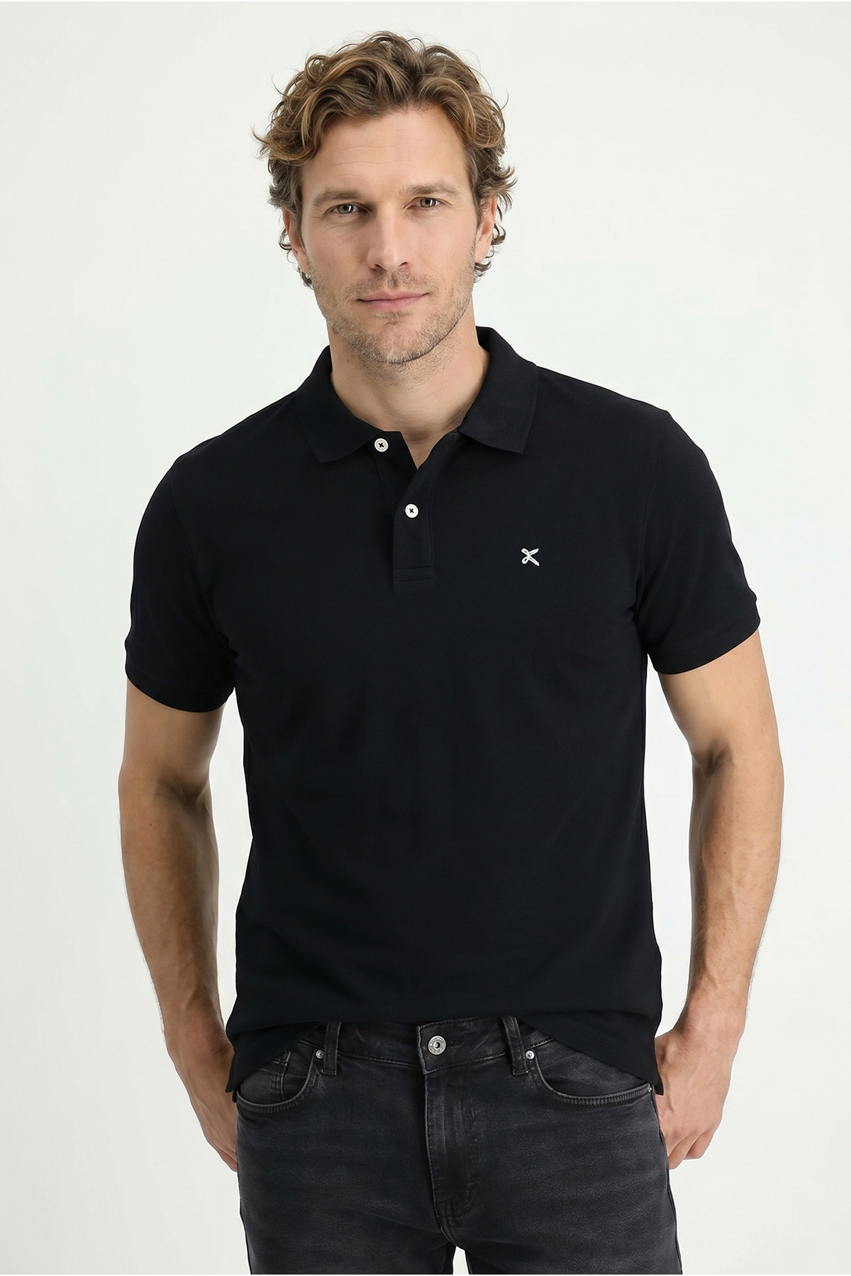 Kiğılı Polo Yaka Slim Fit Nakışlı %100 Pamuk Tişört görsel 2