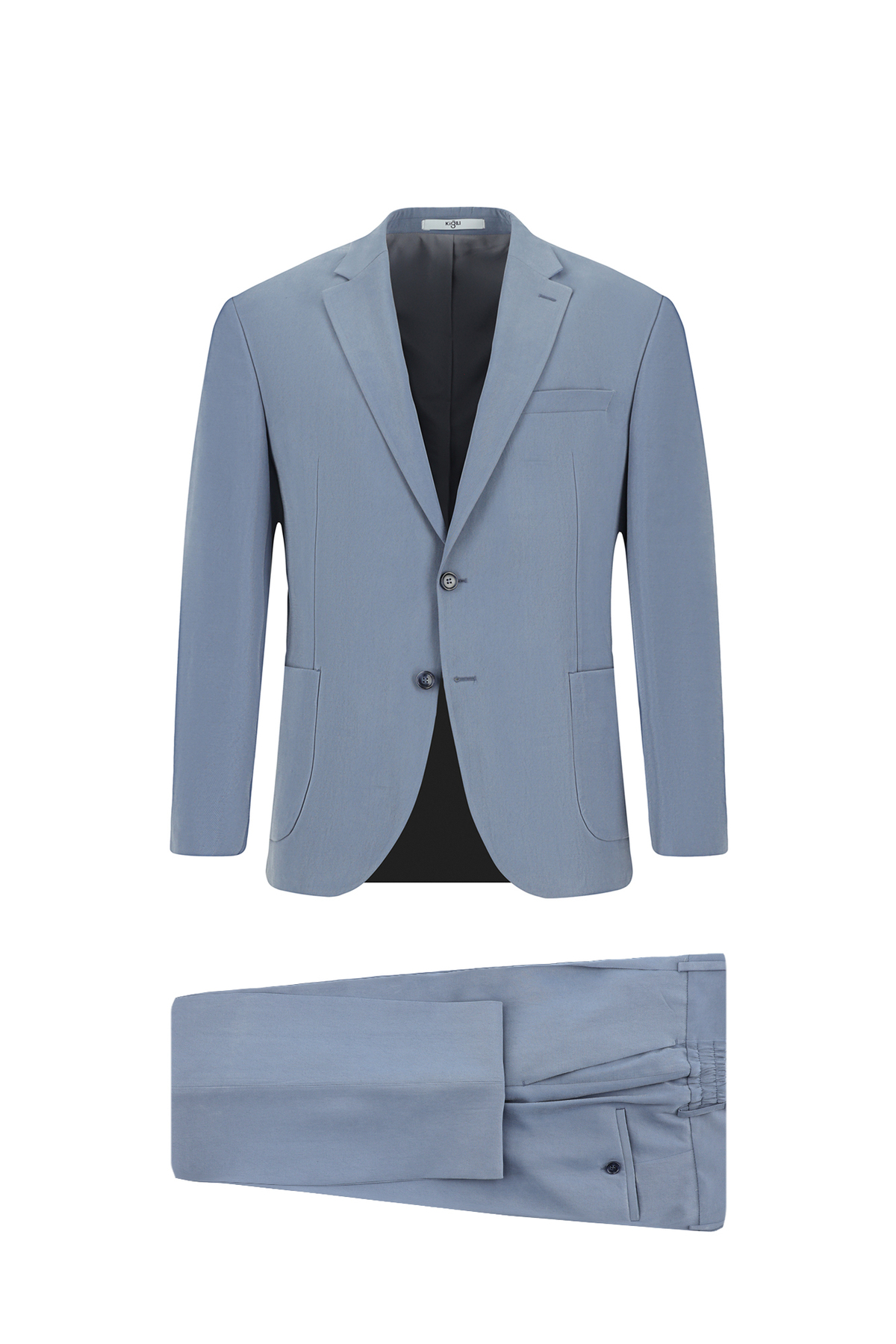 6 Drop Regular Fit Standart Kesim Beli Lastikli Torba Cep Modal Karışımlı Takım Elbise — آبی KSSZ1D7GDZ001 — تصویر 2 از 7