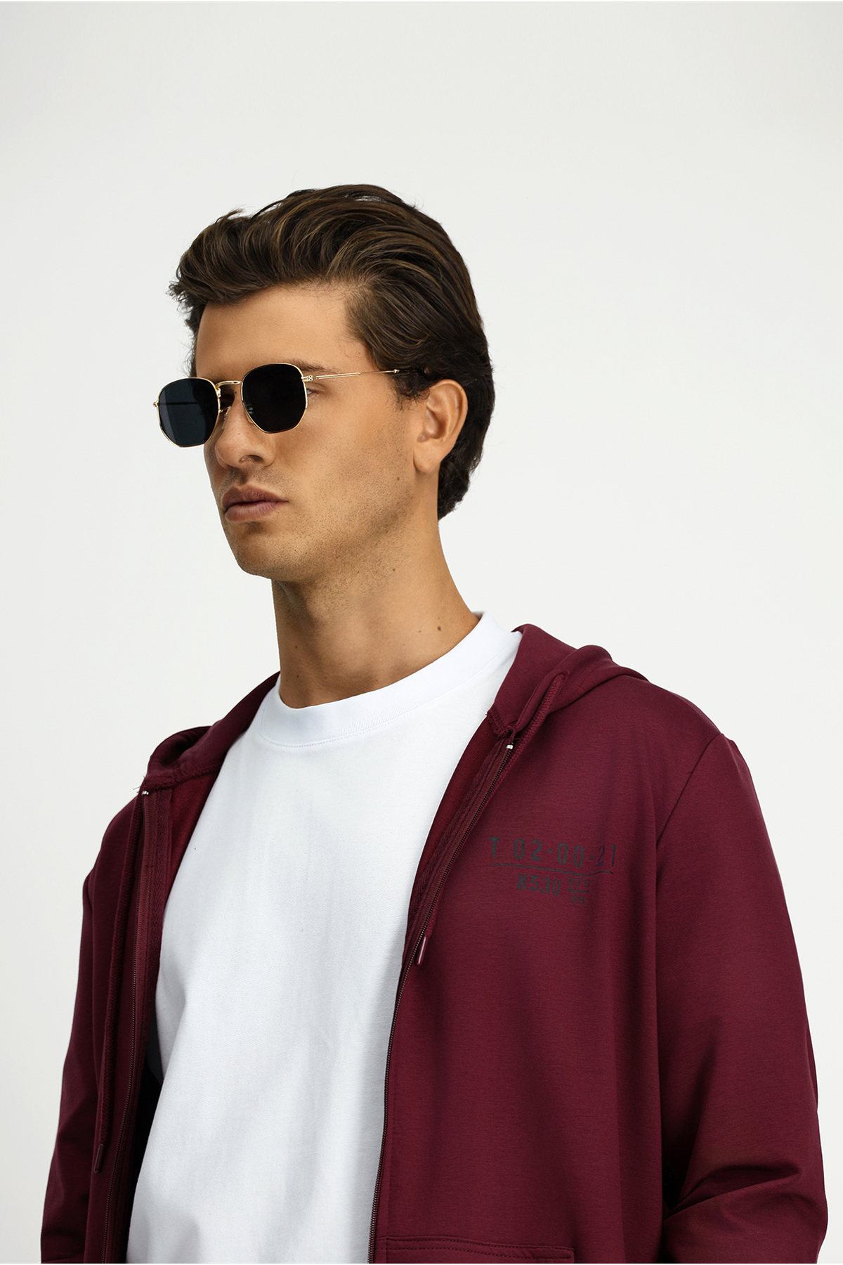 Kiğılı Kapüşonlu Regular Fit Fermuarlı Baskılı Pamuklu Sweatshirt görsel 4