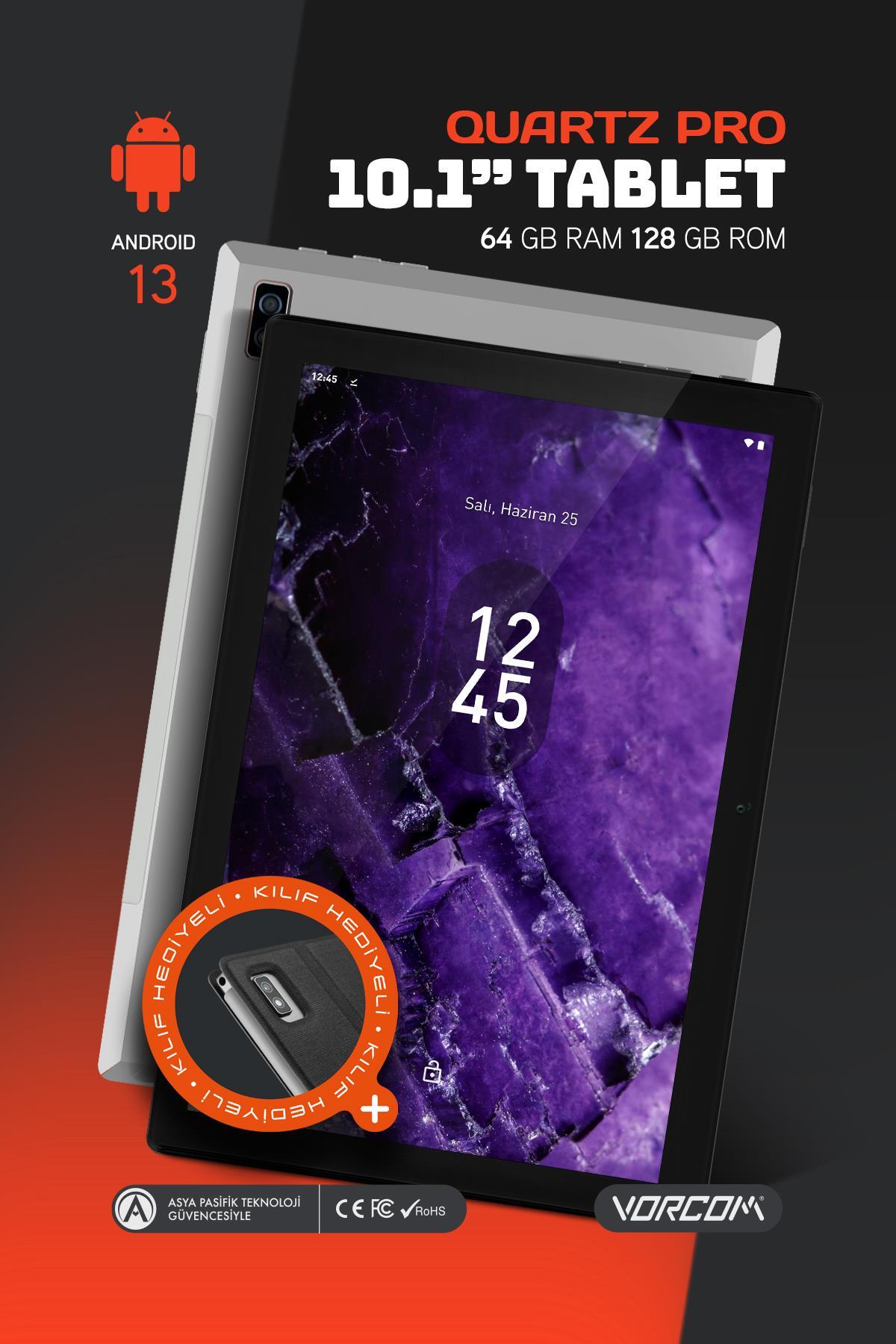 Vorcom 10.1 Inc 1920x1200 IPS Ekran 128 GB Hafıza 6 GB Ram 8 Çekirdek İşlemcili QuartzPRO Tablet