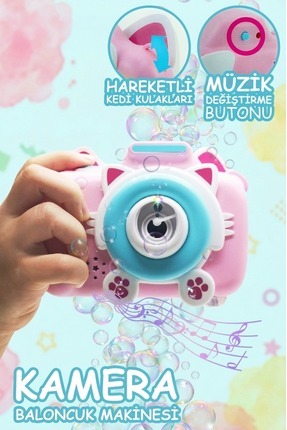 Gokidy Kamera Tasarımlı Baloncuk Makinesi Işıklı Müzikli Otomatik Balon Oyuncağı