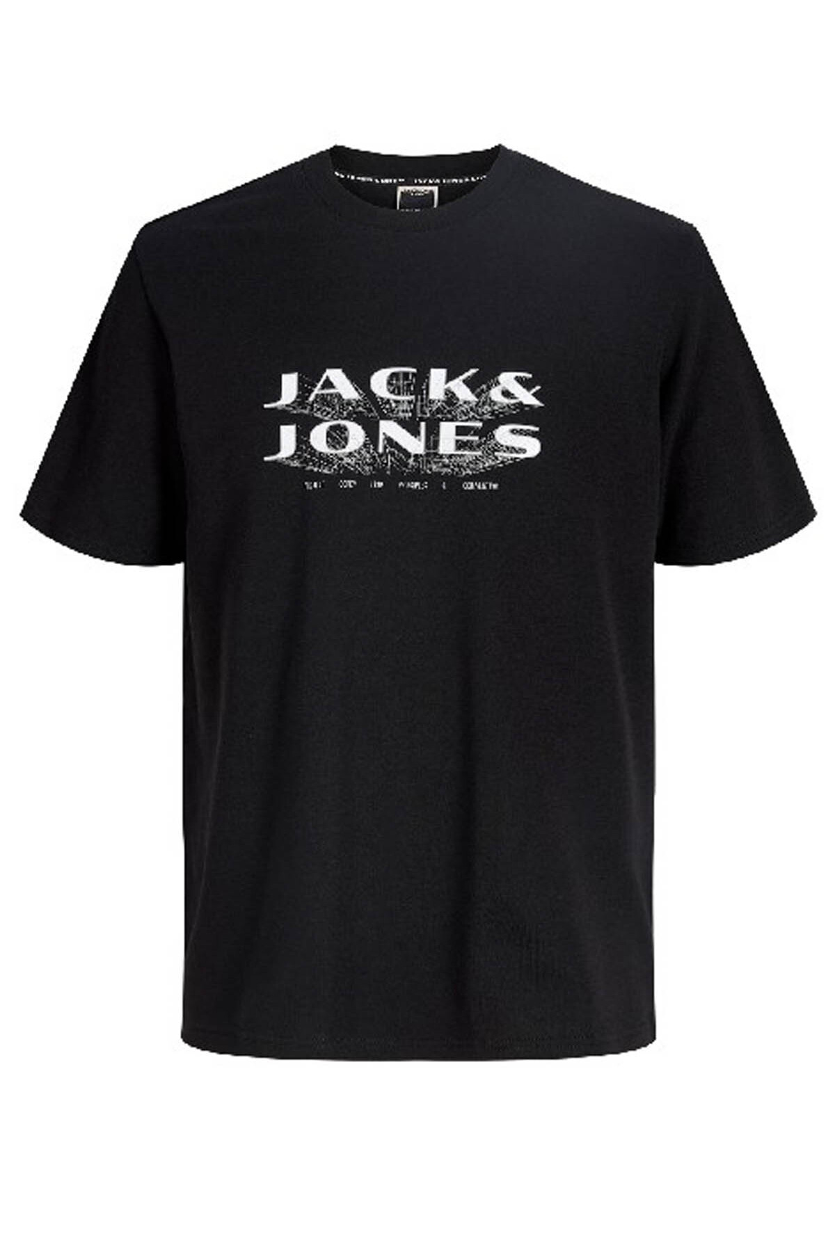 تی‌شرت مردانه مشکی یقه گرد Jcofusion مدل JJ Branding Tee کد ۱۲۲۸۹۸۸۰ جک اند جونز تی شرت Jack & Jones