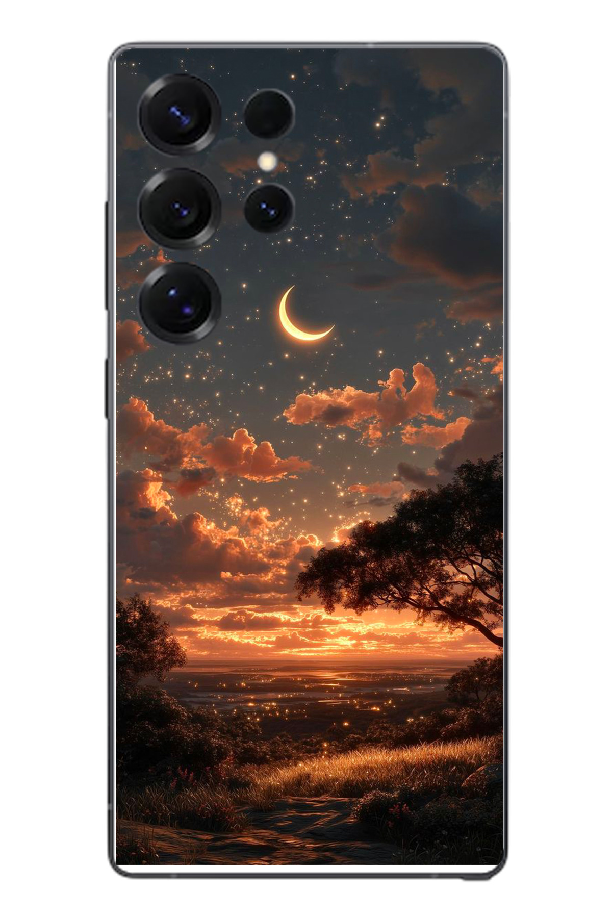 Samsung Galaxy S25 Ultra Compatible Moon Night Printed Silicone Case