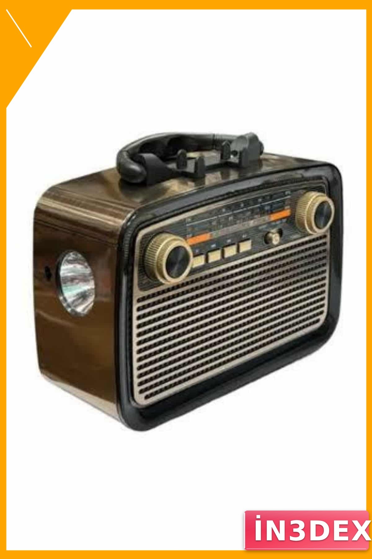 Bluetooth Hoparlör USB-SD Kart Girişli Led Fenerli Pilli Nostalji Radyo