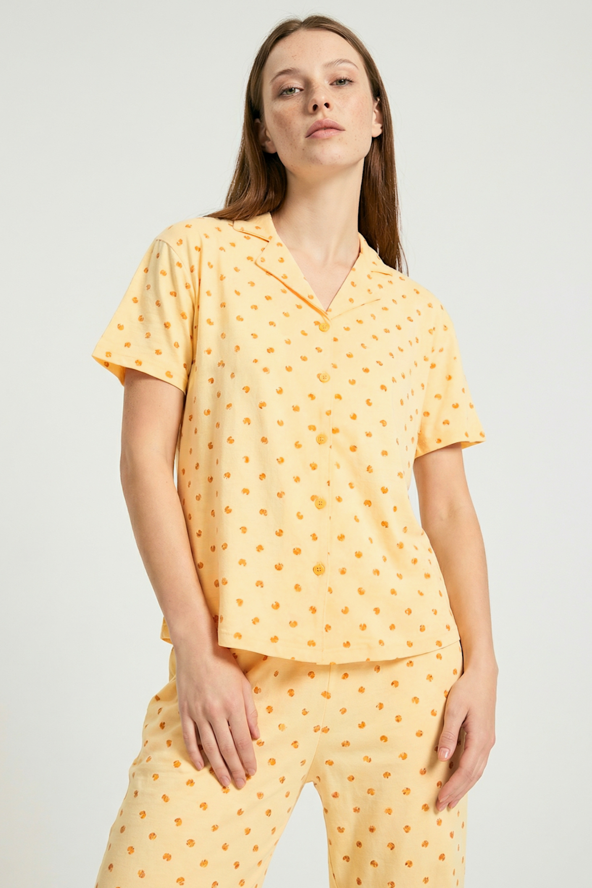 Rosalie Betty Women's Short Collar Pajamas Set with Bamboo Button