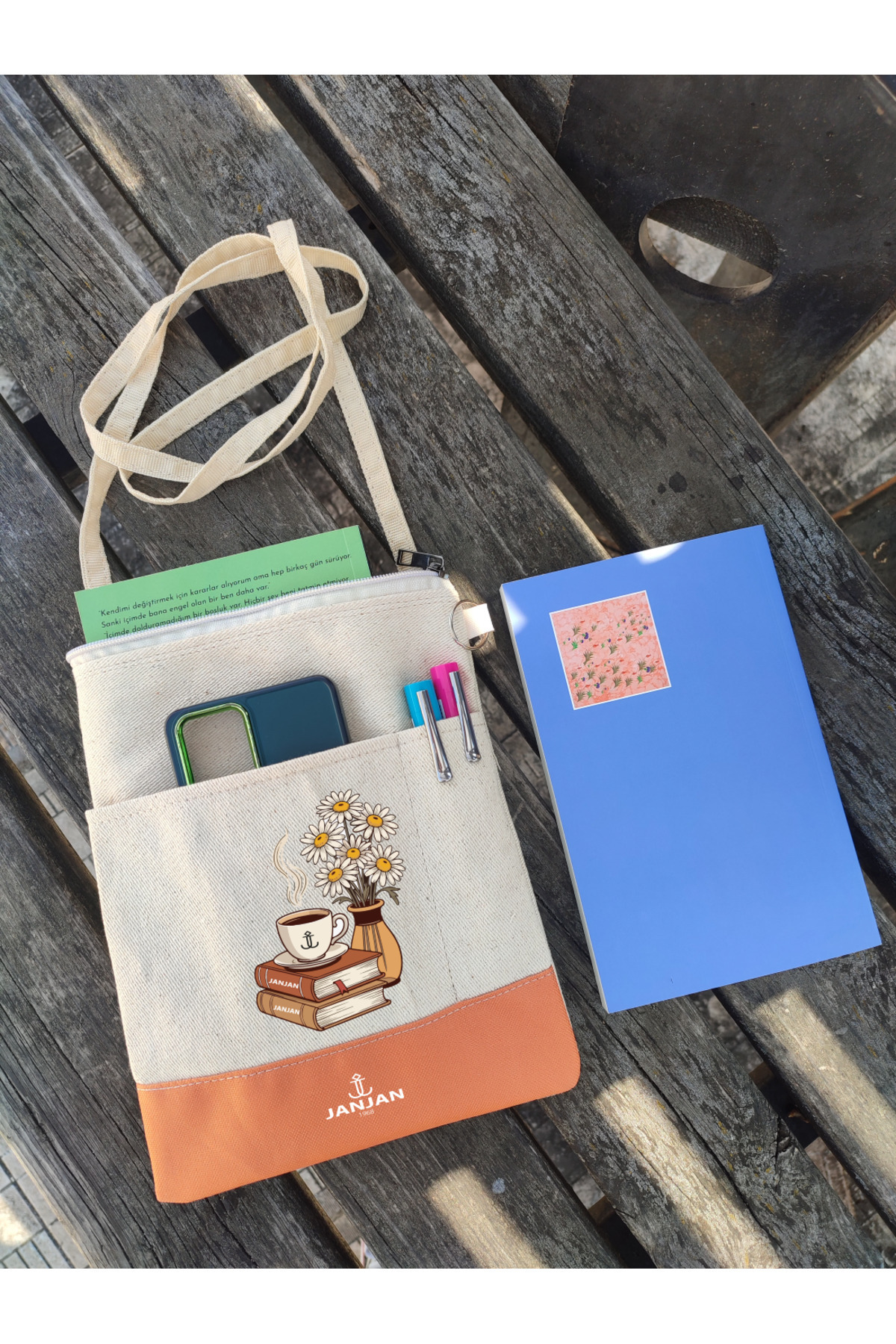 JANJAN Kitap Çantası,Kitap Kılıfı,Askılı Kitap Çantası,Tablet Çantası,Ebook Çantası 24x20cm,FERMUARLI KİTAP KILIFI,KİTAP AYRAÇ,Organizer Çanta