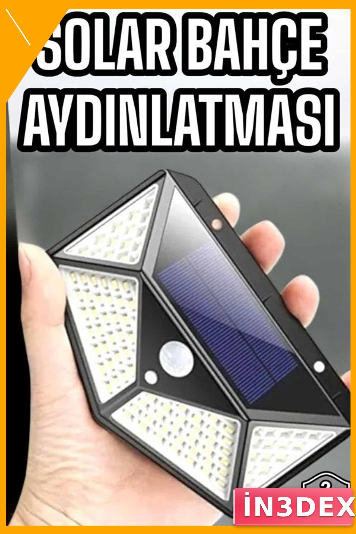 100 Led Solar Bahçe Aydınlatma Lambası Hareket Sensörlü