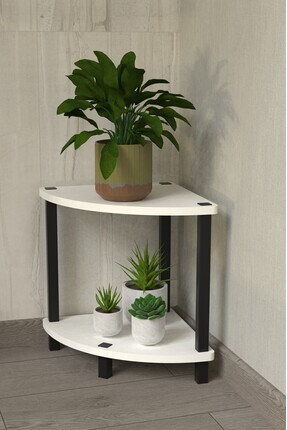 Remaks FLORA 2 RAFLI MOBLEN ÇİÇEKLİK SAKSILIK BALKON BAHÇE DEKOR RAF STAND-BEYAZ